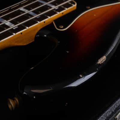 Fender Custom Shop '64 Jazz Bass Heavy Relic Limited Edition 4-String Bass Guitar, Rosewood Fingerboard, 3-Color Sunburst image 7