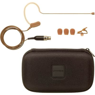 Shure MX153C/O-TQG Microflex Omnidirectional Earset Mic w/ TQG Connection - Cocoa image 1