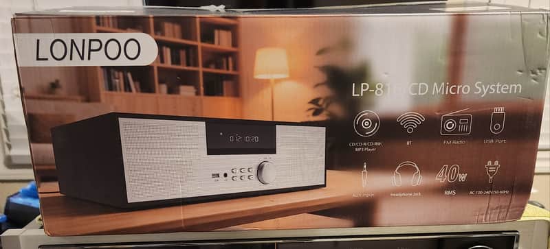 LONPOO Lonpoo LP-816 is a vintage-style, 6-in-1 Bluetooth shelf stereo 2020 - Black