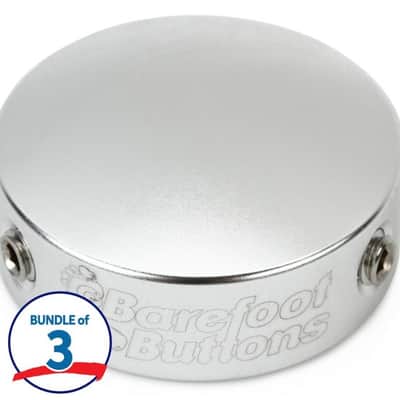 Barefoot Buttons V1 Standard Footswitch Topper - Silver 3-pack image 2