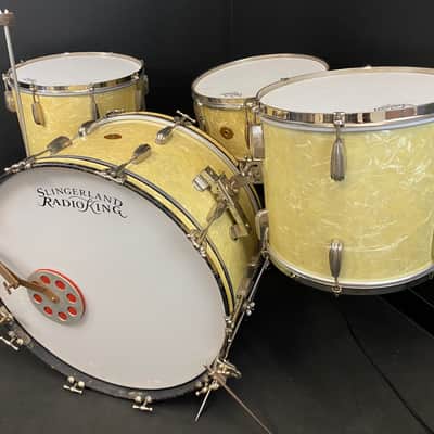 Slingerland 12x24/12x14/16x16/6.5x14" Radio King Drum Set - 30's WMP image 4