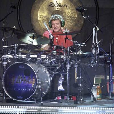 Rick Allen's 1999 Def Leppard Euphoria Tour DW / Hart Drum Set (#1). Autographed by the whole band. Authenticated! image 16