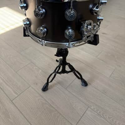 DW Collector's Series Satin Black Over Brass 8x14" Snare Drum 2021 - Present - Satin Black with Chrome Hardware image 5