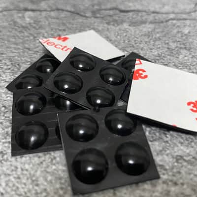 8x Black Rubber Bumper Feet Bottoms Guitar Pedal Fx Effects 3m Adhesive Stick on Sticky Precut image 2