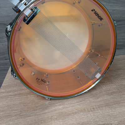 Pork Pie Pig Lite Acrylic Snare Drum Amber Orange 13 x 7 in #3183 image 10