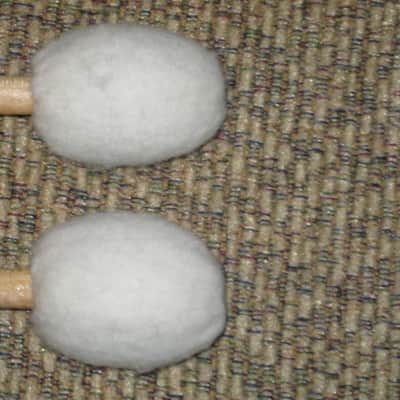 ONE pair new old stock Regal Tip 607SG, GOODMAN # 7 BRILLIANT STACCATO TIMPANI MALLETS - hard oval core covered with oval shaped cream-ish damper white felt, hard rock maple handles / shaft (includes packaging) image 20