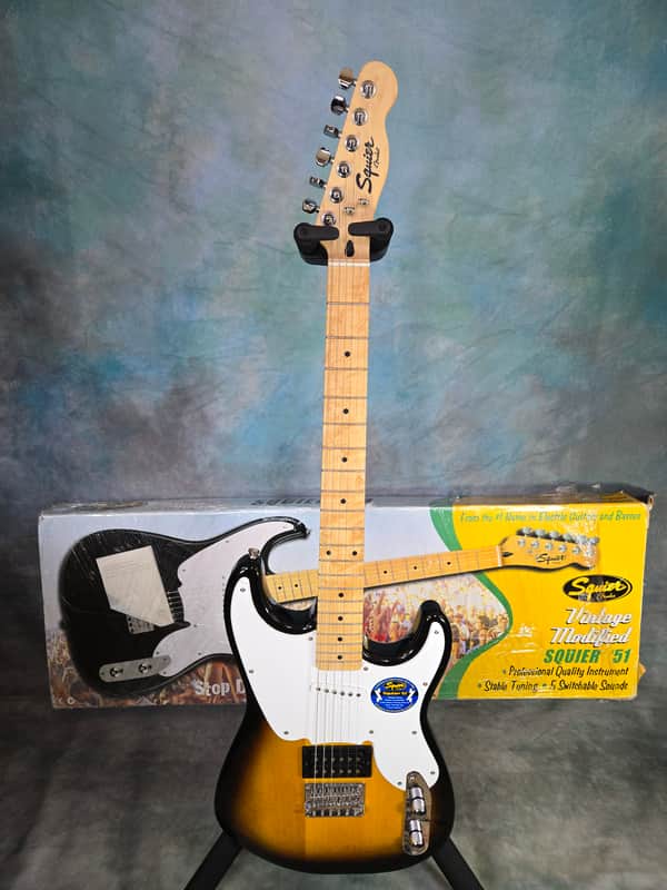 2010 Squier Vintage Modified '51 Never Played Telecaster - Black and White Sunburst image 1