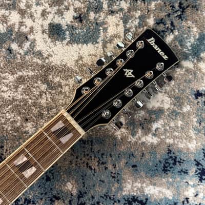 Ibanez AJ7012M1E-BK Artwood 12-String Acoustic-Electric Guitar, Black, Cosmetic Damage [USED-GOOD] image 5