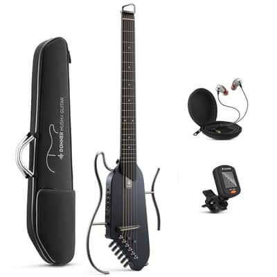 SPECIAL OFFER!! Donner HUSH-I Guitar ~ Black image 2