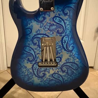 Partscaster Thinline S-Style w/ Fender USA Pure Vintage 65 pickups (Fender Semi-hollow Strat) 2020'a - Blue Paisley image 7