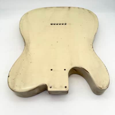 MJT Telecaster Body Relic Alder Nitro Vintage White Light mjt6662 image 7