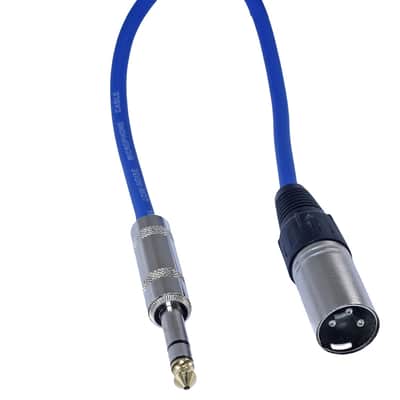 1/4" Trs To 3 Pin Xlr Male Pro Audio Patch Cable Balanced And Shielded (6 Foot Feet Ft Long, Blue) image 3