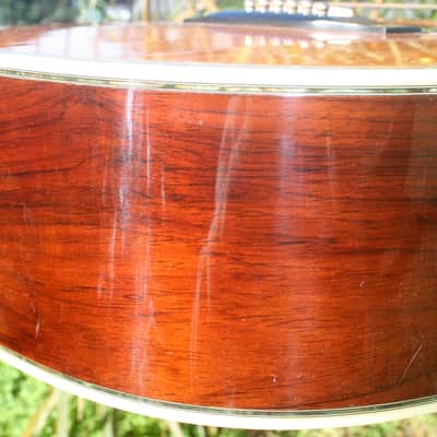 1970s Morris W100D B. Rosewood Jacaranda Body, Tree of Life, Solid Spruce Top, Pick up +Hard Case image 11