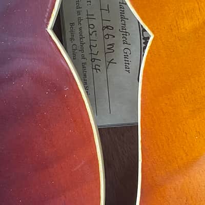 Eastman T186MX semi hollow sunburst with case solid maple top solid mahogany b&s image 12