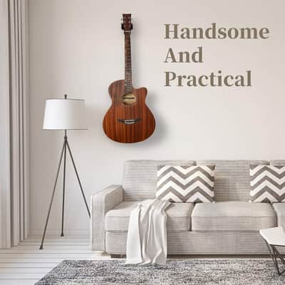 Guitar Wall Hanger Mount 5 Pack Guitar Hangers for Wall Black Guitar Hook Holder for Acoustic Electric Bass Guitar and More image 7