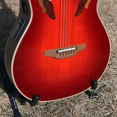 Rare 1997 Ovation Longneck DS-768 in Cherry Cherryburst image 9