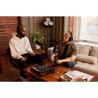 Mackie DLZ Creator - Digital Mixer for Podcasting and Content Creation with 3x Mackie EM-99B Dynamic Microphone, 3x MC-150 Professional Closed-Back Headphones, microSD Card and StreamEye Cloth image 3