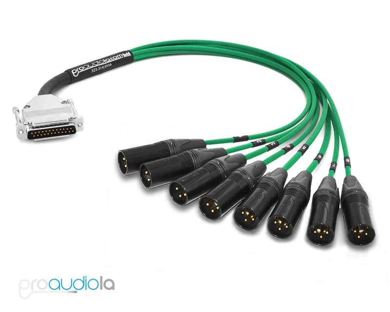 Premium Analog DB25 to XLR-Male | Mogami W2932 & Neutrik Gold Connectors | 8 feet | 2.4 m  (Green) image 1