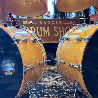 VINTAGE 1980's Tama Superstar Double Bass Drum Set in Natural Gloss - 14x24, 14x24, 8x12, 9x13, 10x14, 12x15, 16x16, 16x18 image 17