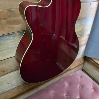 Yamaha FSC-TA TransAcoustic Concert Cutaway Acoustic - Ruby Red image 17