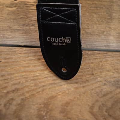 Couch Guitar Strap A026A Lightning Bolt - Black with White Bolt image 3