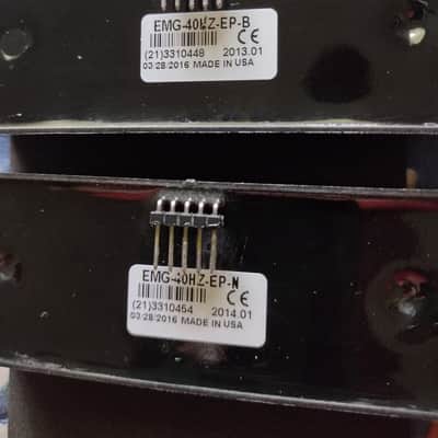 EMG 40hz passive 5 string pickup set 2010s 2020s - black, aesthetic pole pieces added image 2