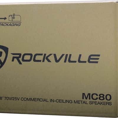 2) Rockville MC80 Metal 8" 70 Volt Commercial Background 70V PA Ceiling Speakers image 7