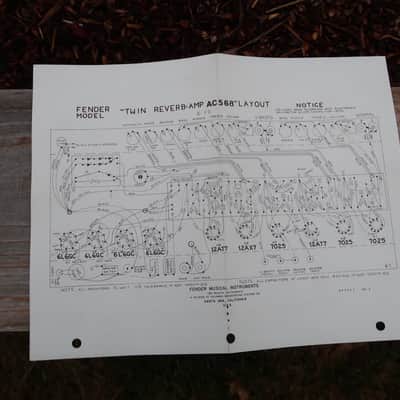 Fender Twin Reverb AC568 1968 Schematic Double Sided Original! image 1