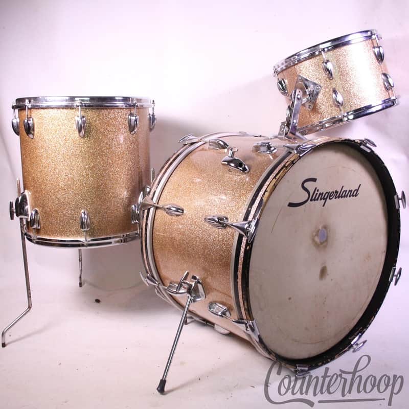 *Slingerland 20,12,14" Modern Jazz Radio King Drum Set Champagne Vintage 60s* image 1