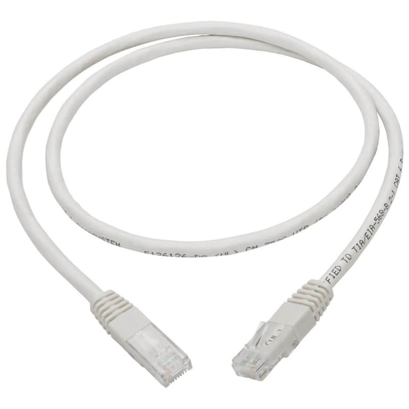Tripp Lite N200-003-WH - Premium Cat5/5e/6 Gigabit Molded Patch Cable, RJ45 M/M 550MHZ White 3 Feet image 1
