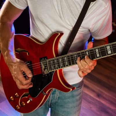 Washburn SH35 Semi-Hollow Electric Guitar-Trans Red *USA Small Business* image 2