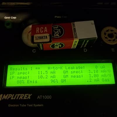 RCA 12BH7A tNOS AT1000 TESTED Balanced! PI Vacuum Tube black plate 12BH7 dual triode 1952-1961 image 3