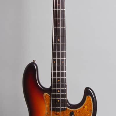 Fender Jazz Bass Solid Body Electric Bass Guitar (1960), ser. #54837, original brown tolex hard shell case. image 8