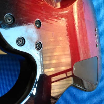 HAMER USA 1996 Cruise "J" Style Fretless Cherry/Black Burst Bass image 13