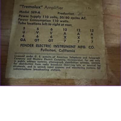Vintage Fender Tremolux 5E9-A - 1958 image 7