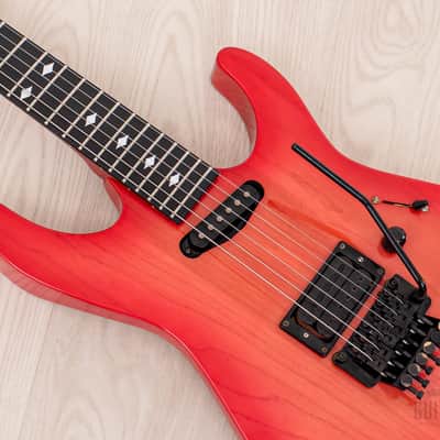 1980s ESP Custom Shop Vintage Superstrat “T. Shibahara” Pink Sunburst w/ Floyd Rose, Dimarzio & Case image 7