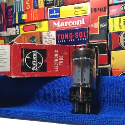 1x VintageNOS Matsu/Mullard 5AR4 GZ34 Rectifier Tube /Rare 1960s Panasonic /Several in Stock /BoxedClassic /AudiophileWarmth MusicalTone image 1