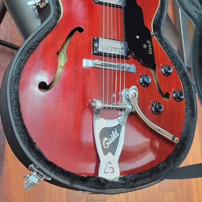 Guild Starfire III Hollow Body Guitar with Guild Bigsby & Brand New Gator Hard Case 1966 - Cherry Red image 10