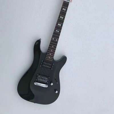 Black Custom Double Cutaway Electric Guitar Body, with Maple Neck, Rosewood Fretboard, HH image 5