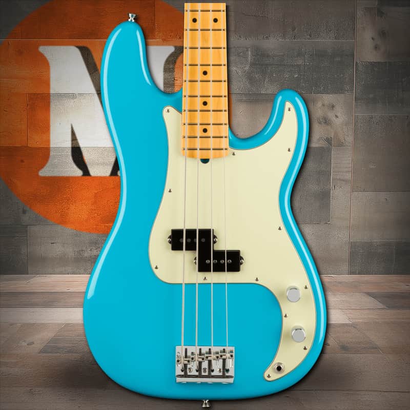 Fender American Professional II Precision Bass Maple Fingerboard - Miami Blue image 1
