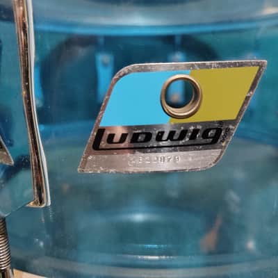Ludwig 6.5x14" Vistalite Acrylic 10-Lug Snare Drum with P-85 Strainer 1970s - Blue image 2