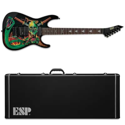 ESP George Lynch GL Black w/ Skulls & Snakes Graphic Electric Guitar New w/ Case - Skull -In Stock! image 1
