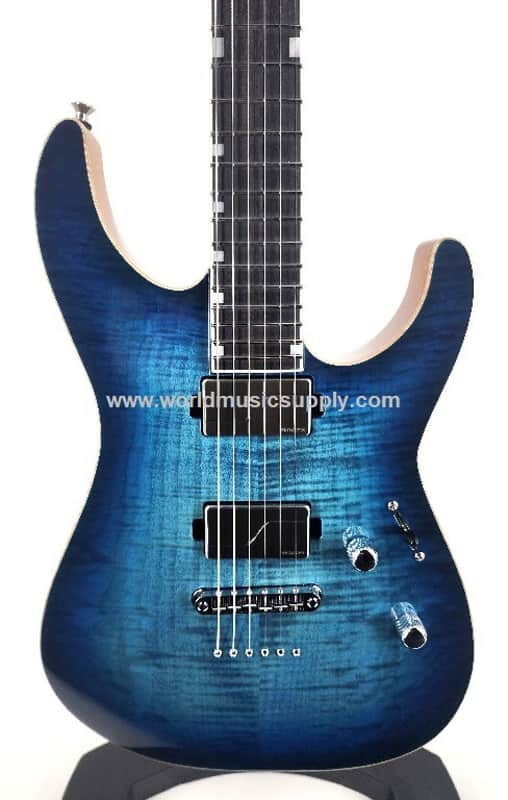 ESP ESP USA Custom M-II with Fishmans/Case - Flamed Aqua Marine Serial#: US25253