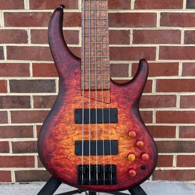 MTD 535-24, 2026 Model, Dark Cherry Sunburst, Maple Burl Top, Northern Ash Body, Ash Neck, Roasted Birdseye Maple Fretboard, Matching Knobs, Matching Backplates, MTD World Logo, Custom Bartolini Pickups & Preamp, TKL Deluxe Gig Bag image 1
