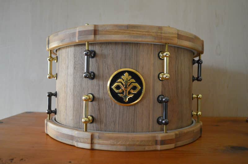 Melany Drum Co., Black-Gold, 13x7.5 Stave Snare Drum/Tomtom | Ships Worldwide image 1