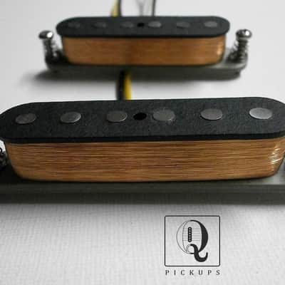 Hot Mustang Pickups A5 Vintage 7.5kOhm Bridge 6.4kOhm Neck Offset Electric Guitar Custom Shop Q Fits Fender GrayBottom HandWound by Q pickups Duo Sonic image 1