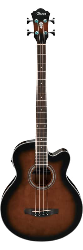 Ibanez AEB10EDVS 4-String Acoustic Bass Guitar, Dark Violin Sunburst High Gloss image 1