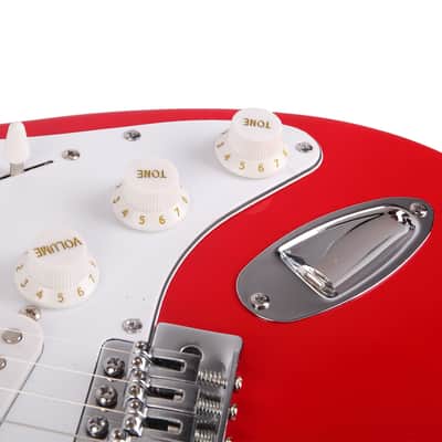 Cxxss ST Rosewood Fingerboard Electric Guitar (Red)+Bag+Strap+Paddle image 6