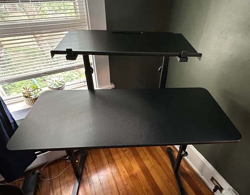 K&M 18810 Omega Keyboard Stand, 18811 Stacker 2nd Tier, 18819 Controller Keyboard Tray, & 18803 Tabletop - Black image 1