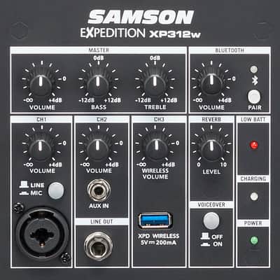 Samson Expedition XP312W-D 12" Portable PA Rechargeable Speaker w/Bluetooth+Mic image 5
